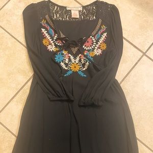 Flying Tomato 3/4 sleeves embroidered dress. Never worn.